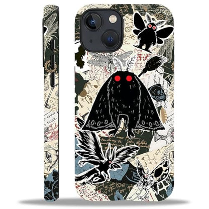 Case for iPhone 13 14, Dual Layer Phone Cover, Mothman Collage | Shockproof Hybrid Phone Case, Soft TPU and Hard PC, Durable Anti-Scratch Protection - color: Mothman Collage, size: Iphone 13/14