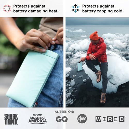 PHOOZY Apollo II Thermal Phone Case with NASA-Derived Technology - Extends Battery Life 4X in Hot or Cold Weather - Military Grade 8-Foot Drop Protection Insulated Pouch - Large Mint - color: Apollo II Mint, size: LARGE