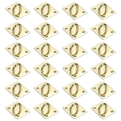 PATIKIL Metal Phone Charm Hook 1.1", 24Pcs Adhesive Square Shaped Phone Finger Grip Hook Smartphones Keychain Ring Charm Loop for DIY Tablet Case Accessories, Gold - color: Gold