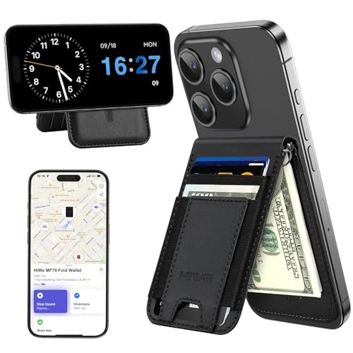 HiWe for MagSafe Wallet with Money Clip, 9-Cards Holder, Works with Find My