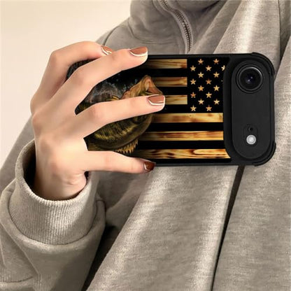 DJSOK Case for iPhone 17 Air,Compatible with MagSafe,Anti-Scratch Shockproof Case,Wood American Flag Fish - color: Wood American Flag Fish, size: iPhone 17 Air