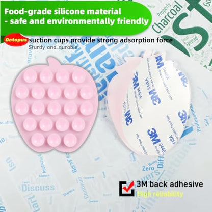 CIEO SuctionPhone Grip, Strong Silicone Suction,Strawberry Sticky Grip,Suitable for Selfies and Videos on Mirrors, Bathrooms and Smooth Surfaces, Compatible with iPhone (Transparent) - color: Transparent