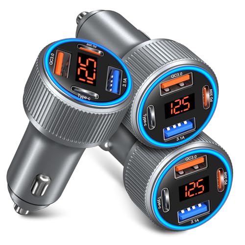 USB C Car Charger, 3 Pack 65W QC 3.0+PD 30W Super Fast Car Phone Charger - color: Gray, size: 3-Pack