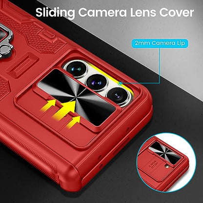 VEGO for Samsung Z Fold 5 Case with Belt Clip Holster and Kickstand - color: A-Red, size: Galaxy Z Fold 5
