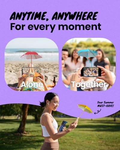 On The Grip 3 in 1 Magnetic Umbrella Sunshade Collapsible Expandable Phone Grip & Stand - Elegant Magsafe Compatible Phone Holder for Secure Grip and Hands-Free Viewing (Black)