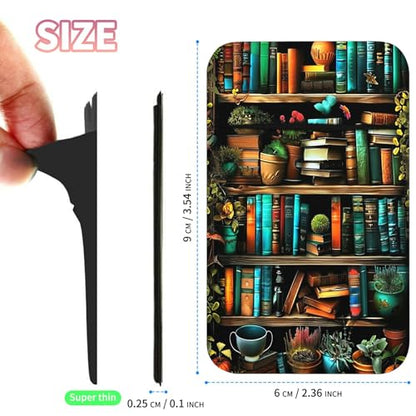 Phone Credit Card Holder Stick on, Phone Case Wallet, Cell Phone Pocket Self Adhesive Stretchy Lycra Stick on Wallet ID Credit Card Case Pouch Sleeve for All Smartphones, Library Books - color: Phone Case Wallet-612