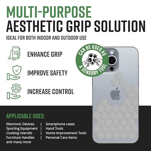 Dragon Grips Clear Rubber Grip Tape, 84pc Hexagon Grip Stickers - color: Clear, size: 5/8" - 84pcs 1 pack