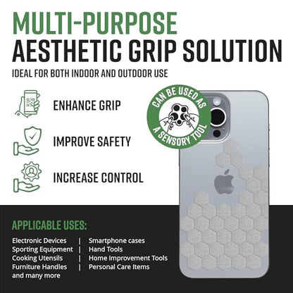 Dragon Grips Clear Rubber Grip Tape, 84pc Hexagon Grip Stickers - color: Clear, size: 5/8" - 84pcs 1 pack