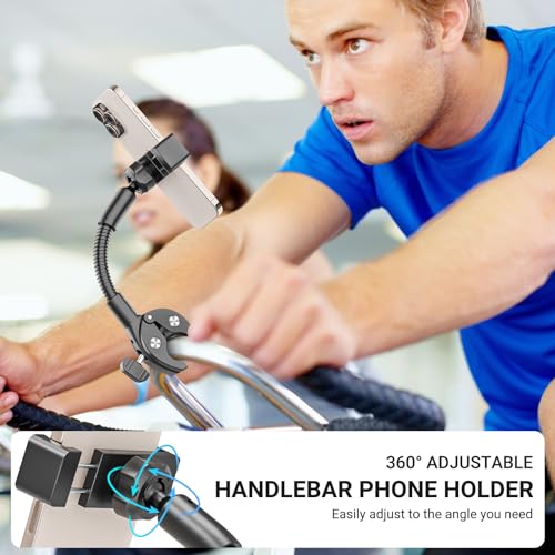 Metal Gooseneck Bike Phone Mount for Handlebar Fit 4.7-7" Smartphone