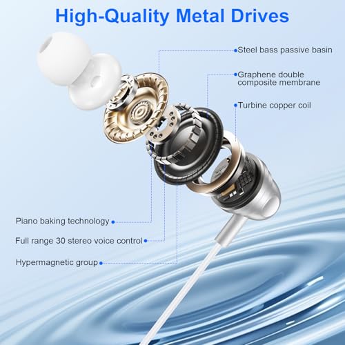 Wired Earbuds USB C in Ear Headphones for iPhone 17 Pro Max 17e 17Pro 17 16 - color: White