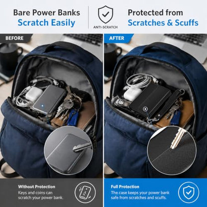 Power Bank Case for Anker 622/621/Nano 5000mAh Wireless Charging Battery - color: Black, size: 4.13*2.75*0.51inch