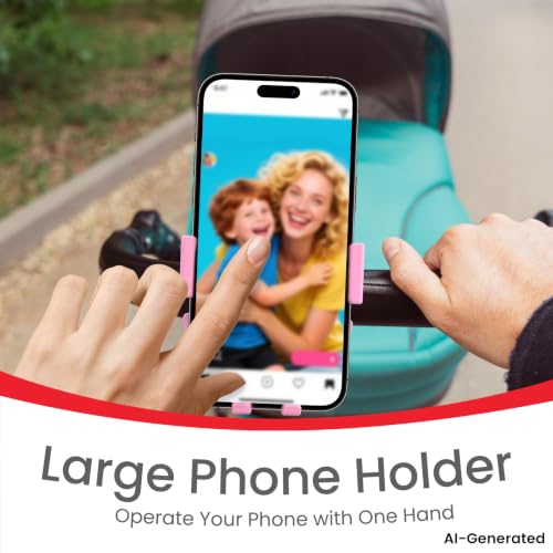 Baby Stroller Phone Holder, Universal Handlebar Phone Mount Pink
