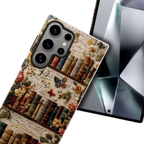 Compatible with Samsung Galaxy S24 Ultra Case,Glossy Case All-Round Protection Shockproof Anti-Scratches TPU Cover,Cases for Man Woman-Antique Bookshelf - color: Antique Bookshelf, size: Galaxy S24 Ultra