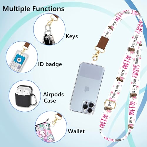 Phone Lanyard Wrist Strap Crossbody Adjustable, Cell Phone Lanyard for Around The Neck Shoulder Wristlet Strap - color: Coffee and Jesus