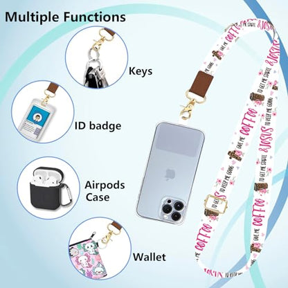 Phone Lanyard Wrist Strap Crossbody Adjustable, Cell Phone Lanyard for Around The Neck Shoulder Wristlet Strap - color: Coffee and Jesus