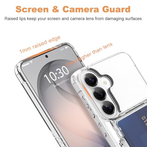 Wallet Case for Samsung Galaxy S26 with 3 Credit Card Holder Clear | Slot Shockproof Hybrid Heavy Duty Protection Clear Phone Cover Compatible with Galaxy S26 6.3 Inch (Clear) - color: Clear, size: Samsung Galaxy S26