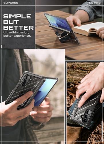 SUPCASE for Samsung Galaxy Z Fold 7 Case with Built-in Kickstand, Black - color: Black