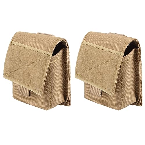 TRIWONDER Tactical Cigarette Pouch Molle Small Military Bag Battery Cigarette Case EDC Utility Card Holder Lighter Slot Mini Cigar Waist Pack - color: 01 Tan - 2 Pack
