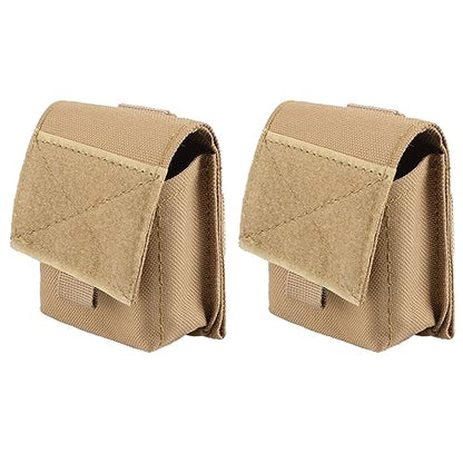 TRIWONDER Tactical Cigarette Pouch Molle Small Military Bag Battery Cigarette Case EDC Utility Card Holder Lighter Slot Mini Cigar Waist Pack - color: 01 Tan - 2 Pack