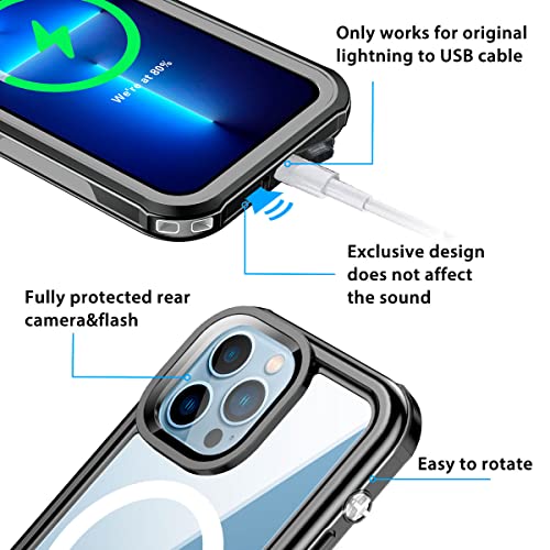AICase Waterproof Case for iPhone 13 Pro max(6.7") with MagSafe Support Snowproof,Dustproof and Shockproof, IP68 Certified Full Body Protection Fully Sealed Underwater Cover for iPhone 13 Pro max - color: Waterproof magsafe