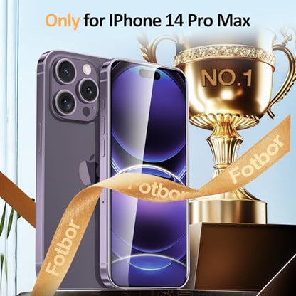 Fotbor 3 Pack for iPhone 14 Pro Max Screen Protector, Shock - Absorbing Pro Series Tempered Glass, [Precision - Align] Quickfit, Case Friendly - size: iPhone 14 Pro Max - 6.7 inch