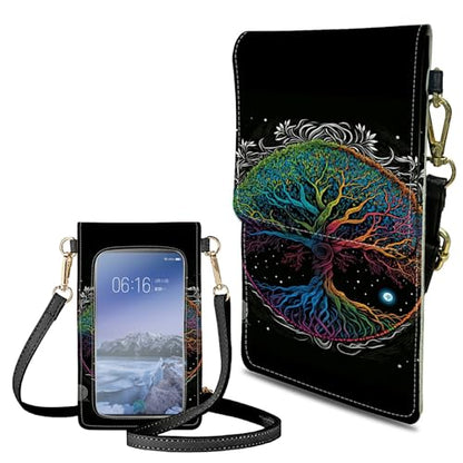 Small Crossbody Bags with Adjustable Shoulder Strap - color: Art Color Tree