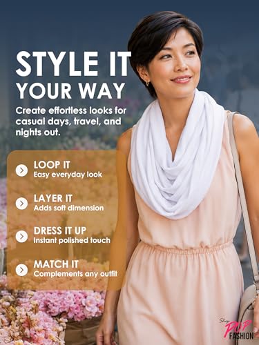 Pop Fashion Solid Color Hidden Zipper Pocket Scarf - Fashion Scarf for Women - All Seasons - color: White