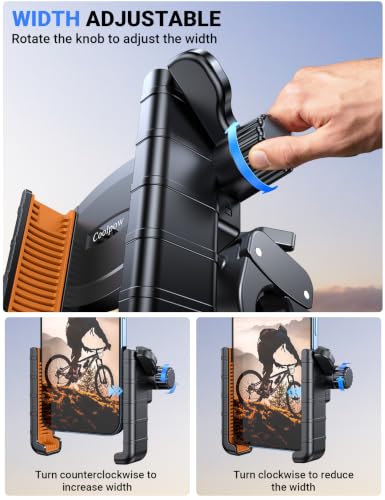 Coolpow Motorcycle Bike Phone Holder for Bike, 1s Lock Bike Phone Mount