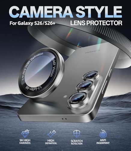 HelloDeere for Samsung Galaxy S26/S26 Plus Camera Lens Protector, Military-Grade 9H+ Tempered Glass AR Optical Tech HD Anti-Glare Anti-Scratch Metal Individual Ring Easy Install Case Friendly, Silver - color: S26/S26 Plus(Silver)