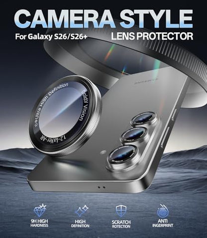 HelloDeere for Samsung Galaxy S26/S26 Plus Camera Lens Protector, Military-Grade 9H+ Tempered Glass AR Optical Tech HD Anti-Glare Anti-Scratch Metal Individual Ring Easy Install Case Friendly, Silver - color: S26/S26 Plus(Silver)