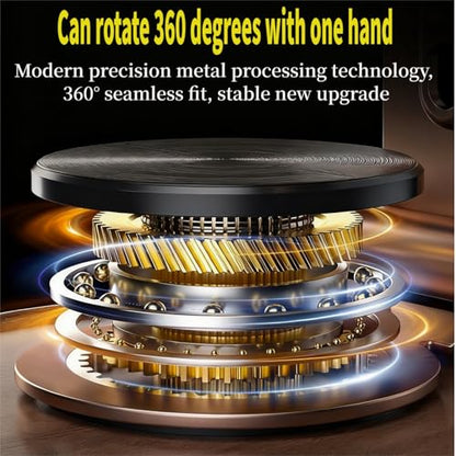 Adjustable Cell Phone Stand,360 Rotating Foldable Desktop (Wood Grain Color)
