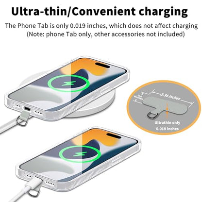 TACOMEGE Phone Tether Tab for iPhone, Cell Phone Lanyard Patch, Phone Strap Replacement Part for All Full Phone Cases - color: Light Grey