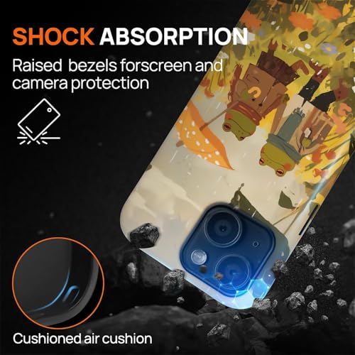 Magnetic for iPhone 14 Plus Case,[Compatible with Magsafe] Dual Layer Protective Heavy Duty Shockproof Rugged Drop Protection Bumper Hybrid Case - Rain Frog and Toad - color: Rain Frog and Toad, size: iPhone 14 Plus