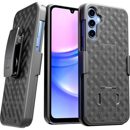 Designed for Samsung Galaxy A15 5G Case with Belt Clip Holster | Rugged Holster & Protective Phone Case Combo with Anti-Slip Texture - Black - style: Galaxy A15