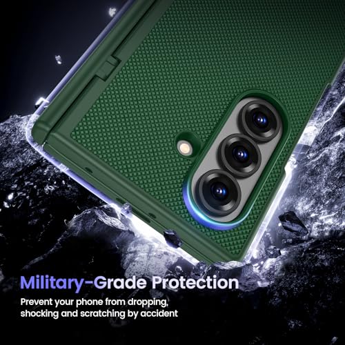VEGO for Z Fold 7 Case with Belt Clip Compatible with Magsafe& Hinge Cover | Built-in Screen Protector Full Body Drop/Shock Proof Protective Magnetic Phone Cover for Samsung Galaxy Z Fold 7 Green - color: Green