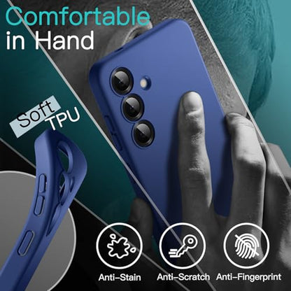 JETech Slim Case for Samsung Galaxy S25, Navy | Camera Lens Protection, Soft TPU Design, Matte Finish, Shockproof Protection - color: Navy, size: Galaxy S25