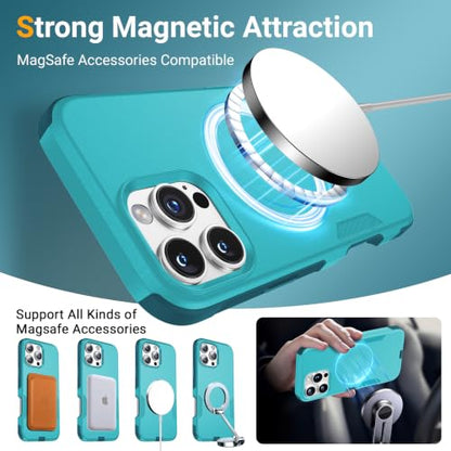 jaroco Magnetic for iPhone 16 Pro Max Case Heavy Duty Rugged Dual-Layer Teal - color: Teal, size: iPhone 16 Pro Max