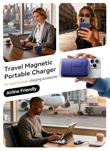 for MagSafe Power Bank 10000mAh, Magnetic Portable Charger - color: Dark Blue