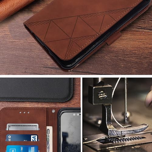 Faux Leather Flip Wallet Case for Motorola Moto G75, YBS Brown | Card Slots Storage, Magnetic Closure, Hands-Free Kickstand, RFID Blocking, Precise Cutouts - color: Brown