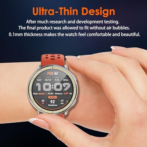 Compatible for Amazfit Active 2 screen protector, Anti-Scratch 3D Full Screen Coverage flim, Case Friendly, HD Ultra, 3 PACK - size: Amazfit Active 2