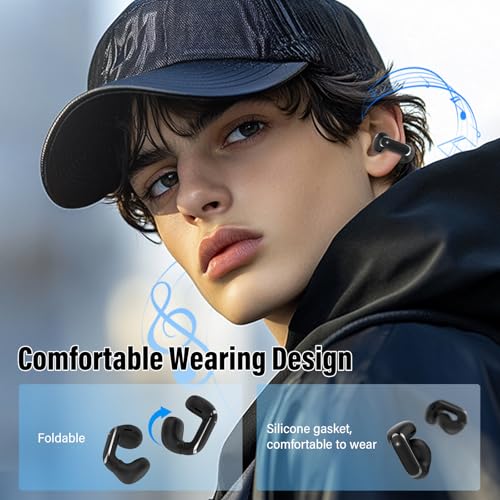 Clip On Ear Buds,Open Ear Headphones,Bluetooth 5.4 HiFi Stereo Clip Earbuds