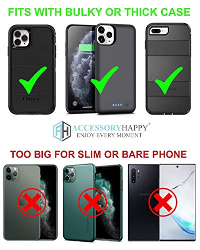 Reiko Vertical Black Case, Extra Large Rugged Pouch Holster Nylon Metal Belt Clip Fits [iPhone 6 6S 7 8 X (4.7'') & Samsung S5 S6 S7 S8] With Waterproof/Defender/Thick Heavy Duty Case - color: BLACK, size: BLACK - MEDIUM