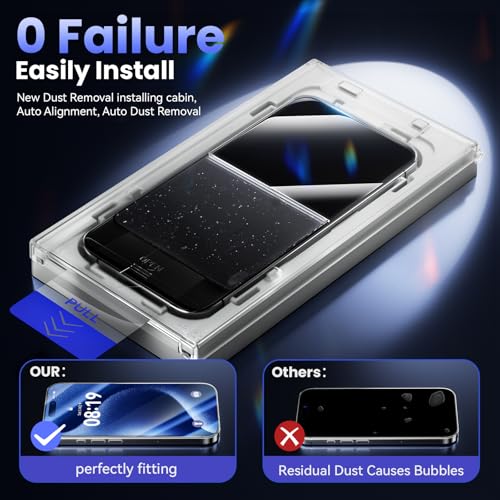 3 Pack Tempered Glass Screen Protector for iPhone 17 Pro 6.3 Inch, 9H Hardness HD Original Touch Sensitivity with Auto Alignment kit, Bubble Free, Case Friendly - color: 17pro-HD