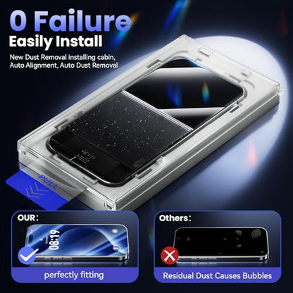 3 Pack Tempered Glass Screen Protector for iPhone 17 Pro 6.3 Inch, 9H Hardness HD Original Touch Sensitivity with Auto Alignment kit, Bubble Free, Case Friendly - color: 17pro-HD
