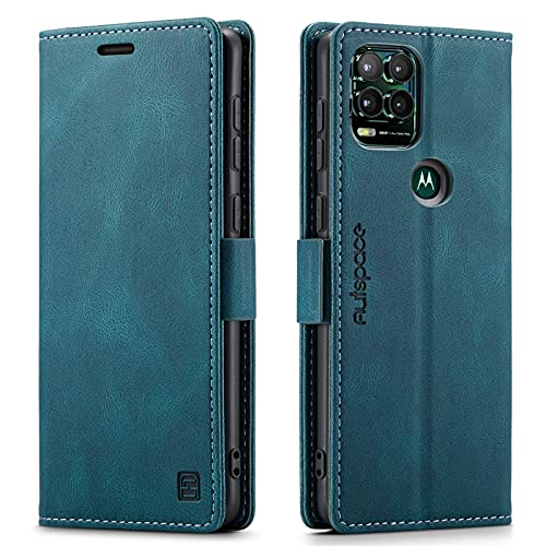 HAII Case for Moto G Stylus 5G 2021,PU Leather Folio Flip Wallet Case with Card Holster Stand Kickstand Magnetic Closure Shockproof Phone Cover for Motorola Moto G Stylus 5G 2021 (Blue) - color: Blue
