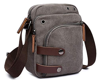 Mini Crossbody Bags for Women and Men - Small Purses and Handbags - Travel Bag - Canvas Shoulder Purse - color: Grey