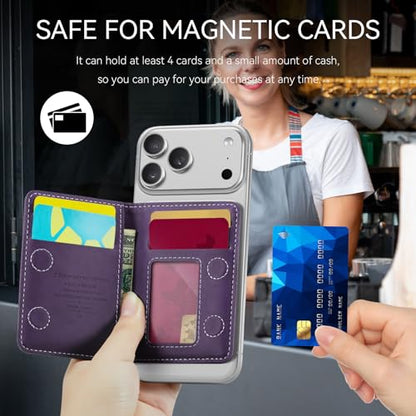Defencase for Magsafe Wallet Magnetic Card Holder RFID Blocking, R-Purple - color: Retro Purple