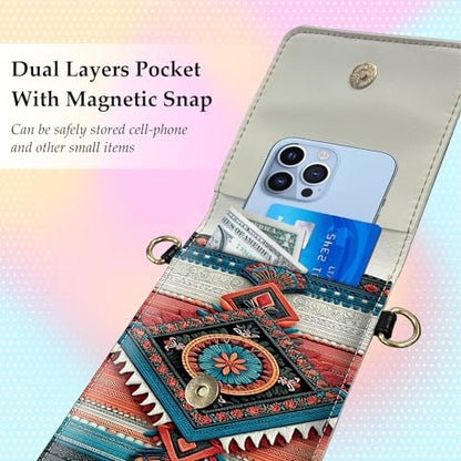 Small Crossbody Bags for Women Touchscreen Cell Phone Bag Cross Body Purses with adjustable Strap,Gifts For Teenage Girls - color: Mandala Boho Art