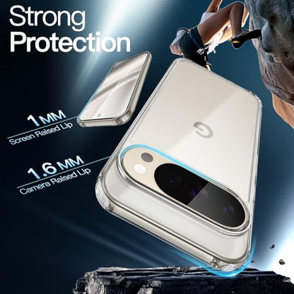 JETech Case for Google Pixel 10/10 Pro, Anti-Yellowing, Clear | Shockproof Protection, Scratch Resistant Hard PC Back, Durable Transparent TPU Bumper - color: Clear, size: Pixel 10/10 Pro