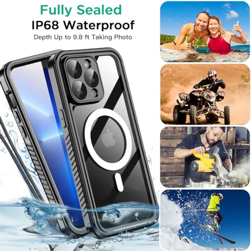 AICase iPhone 13 Pro Case Waterproof with MagSafe Clear Snowproof,Dustproof and Shockproof,IP68 Certified Full Body 360 Protection Fully Sealed Underwater Cover for iPhone 13 Pro 6.1" - color: iphone 13 Pro Waterproof Case
